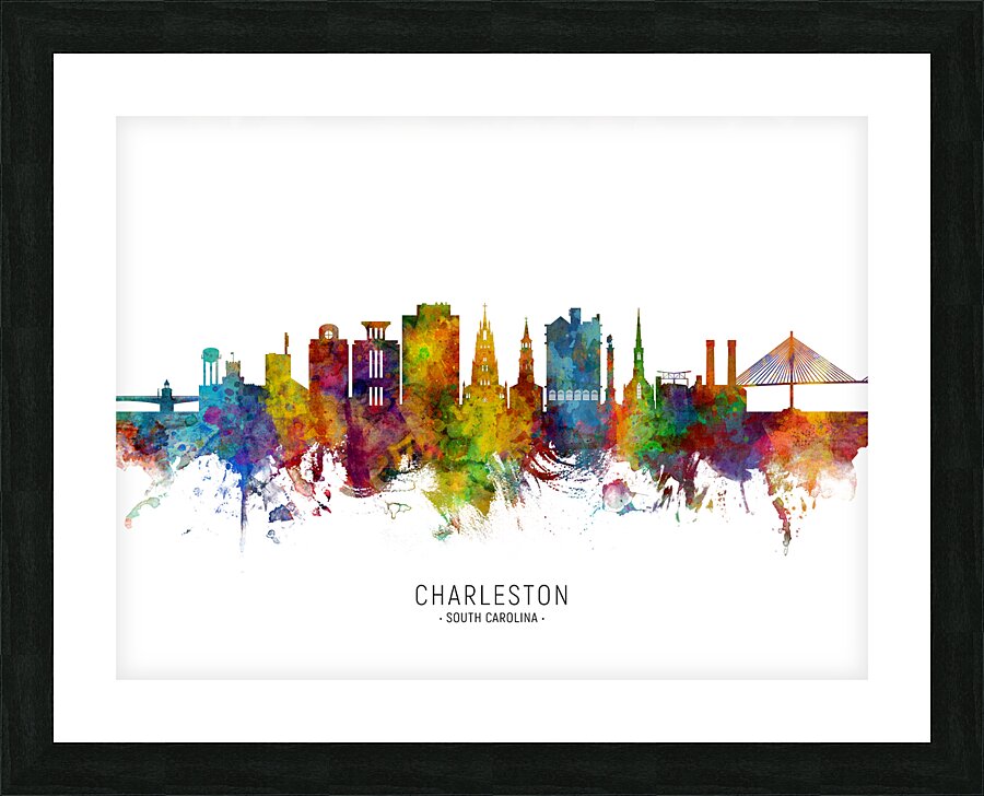 Charleston South Carolina Skyline Picture Frame print