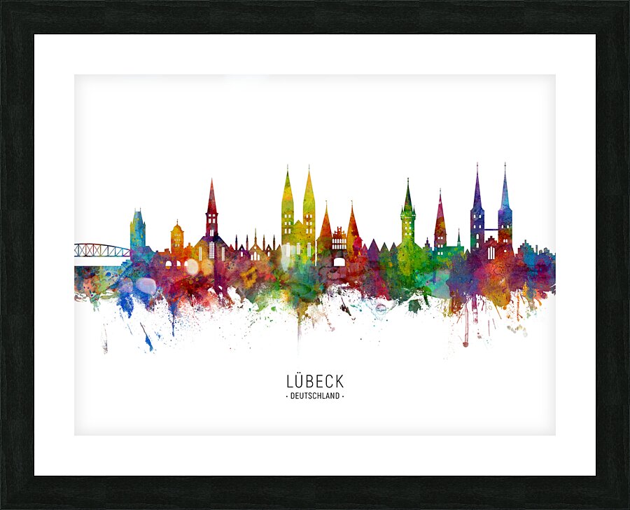 Lubeck Germany Skyline Picture Frame print