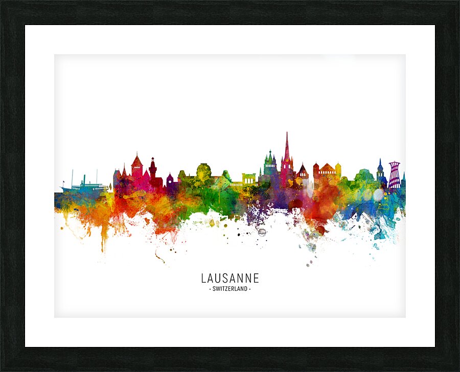 Lausanne Switzerland Skyline Picture Frame print