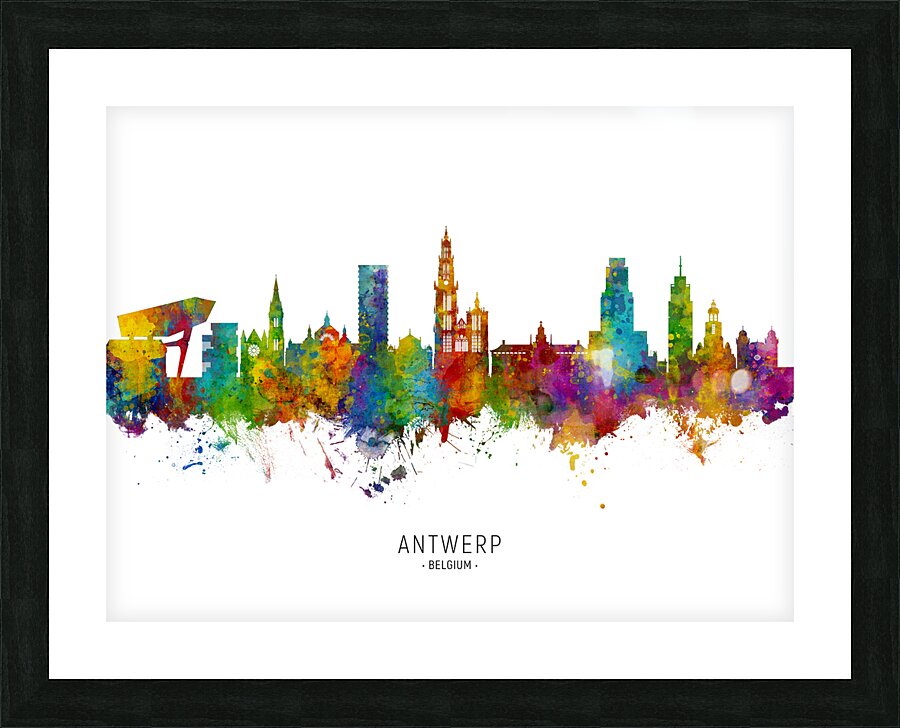 Antwerp Belgium Skyline Picture Frame print