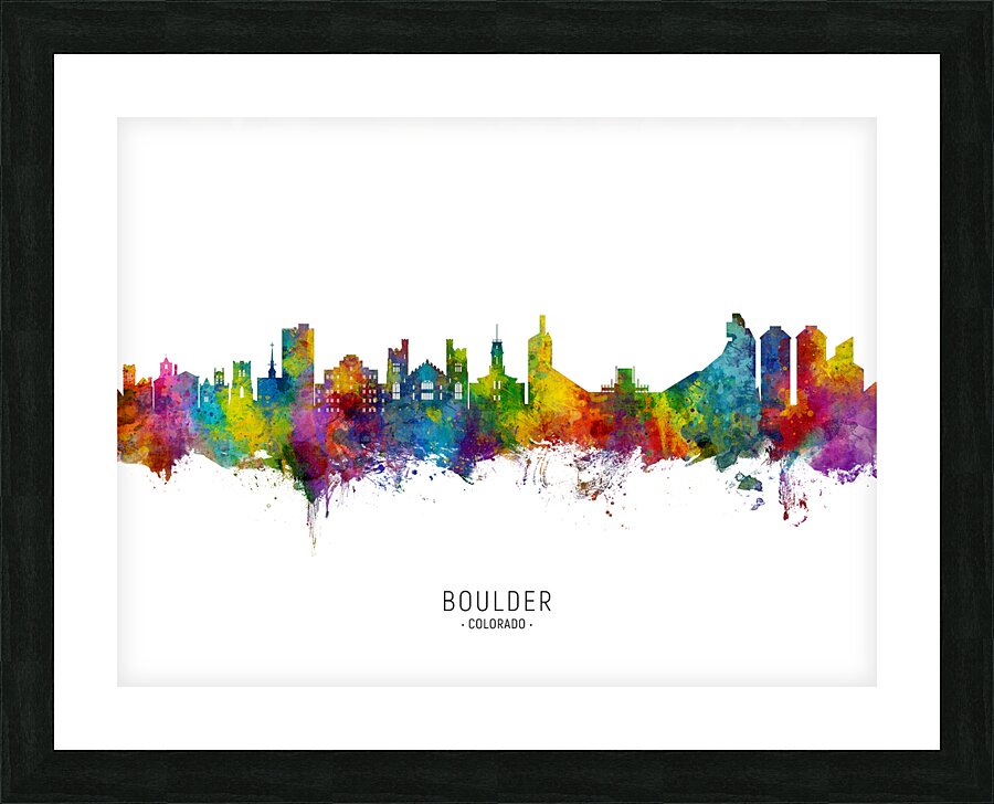 Boulder Colorado Skyline Picture Frame print