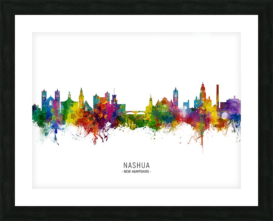 Nashua New Hampshire Skyline Picture Frame print