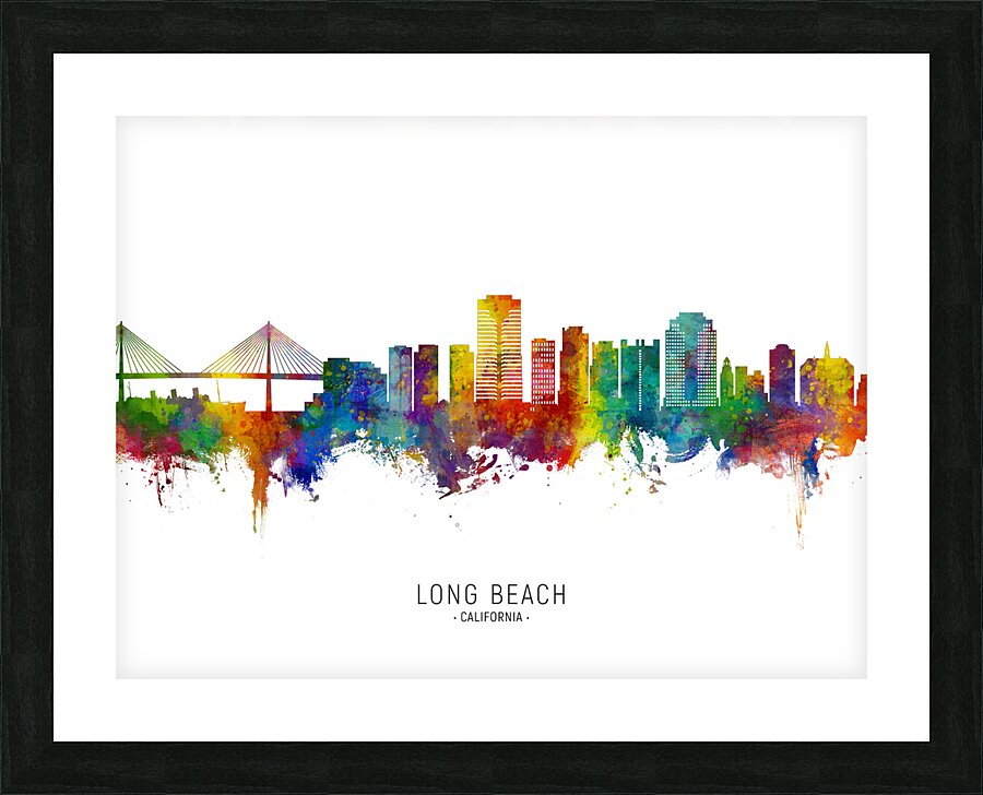 Long Beach California Skyline Picture Frame print