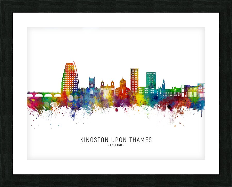 Kingston upon Thames England Skyline Picture Frame print