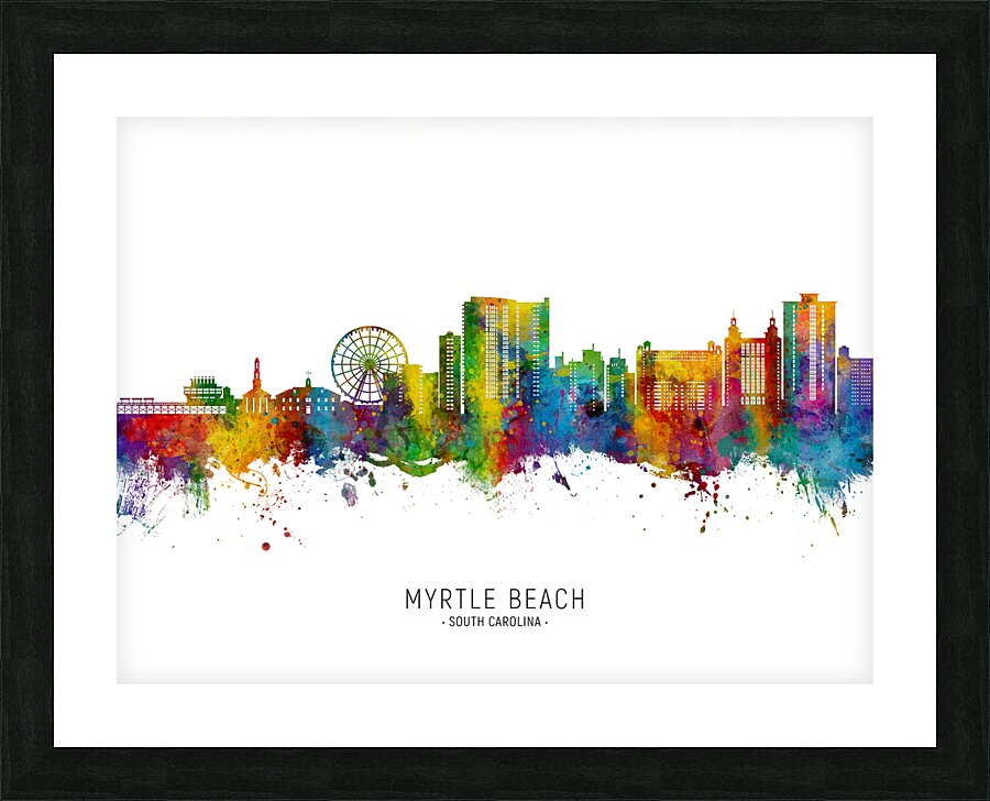 Myrtle Beach South Carolina Skyline Picture Frame print
