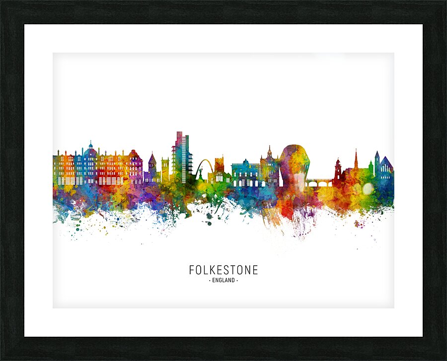 Folkestone England Skyline Picture Frame print