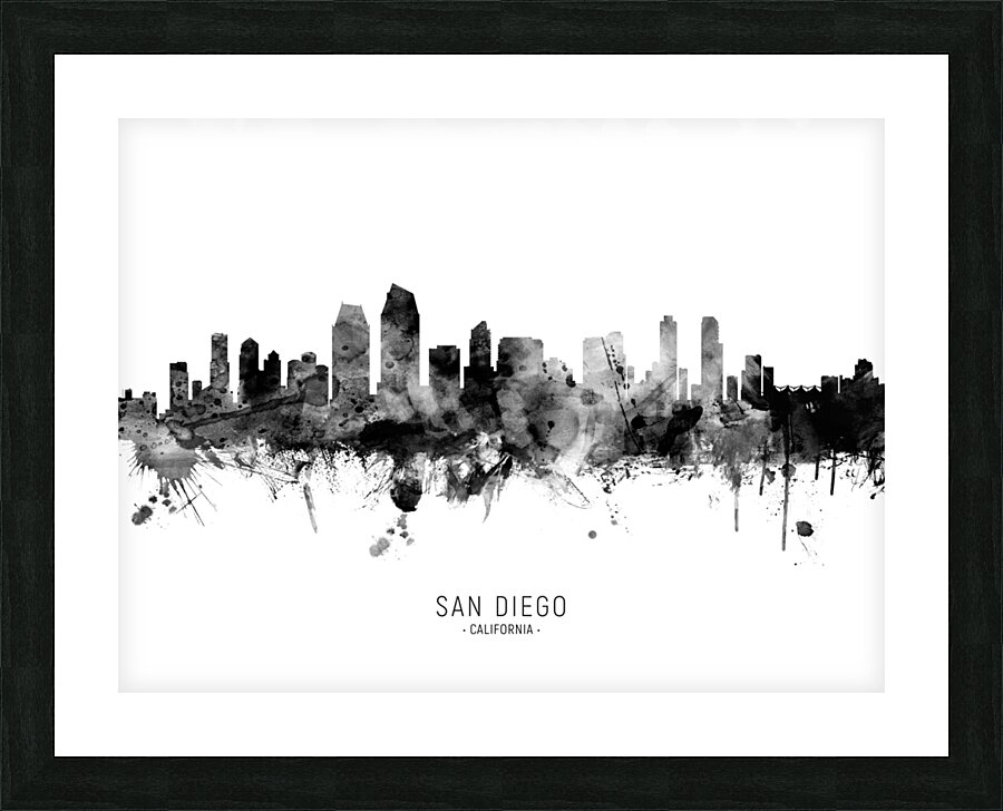 San Diego California Skyline Picture Frame print
