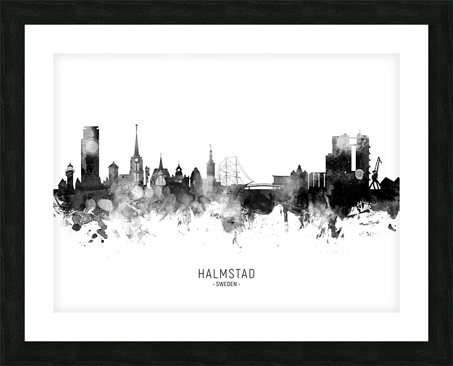 Halmstad Sweden Skyline Picture Frame print