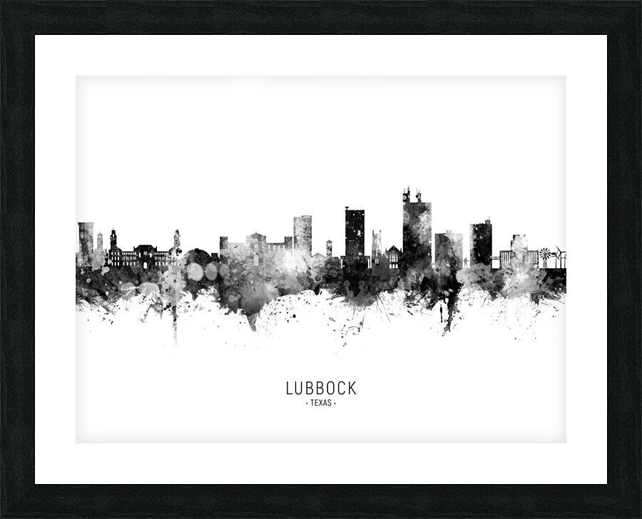 Lubbock Texas Skyline Picture Frame print