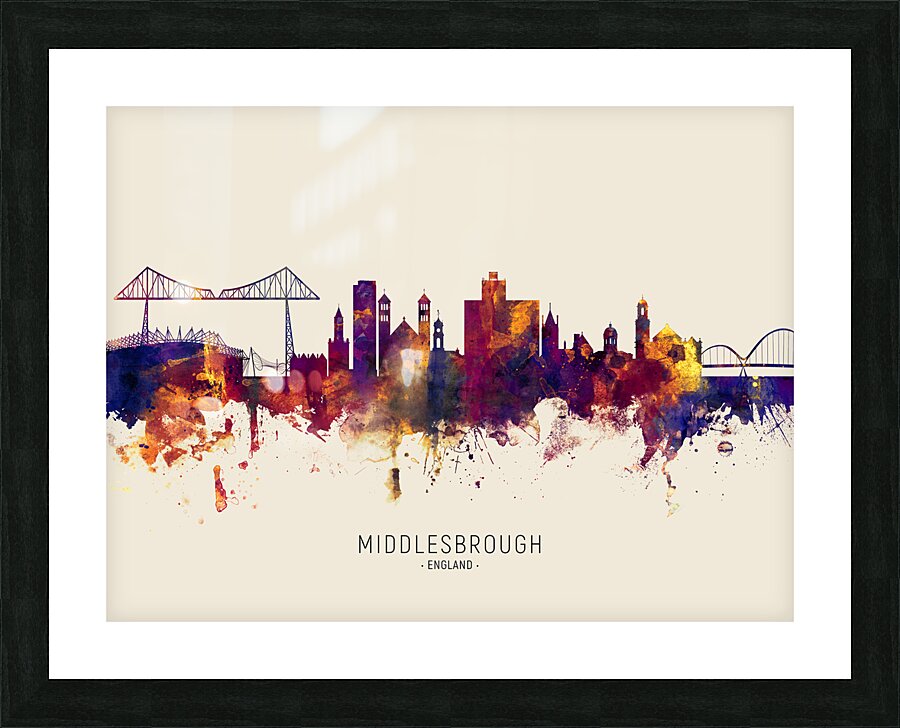 Middlesbrough England Skyline Picture Frame print