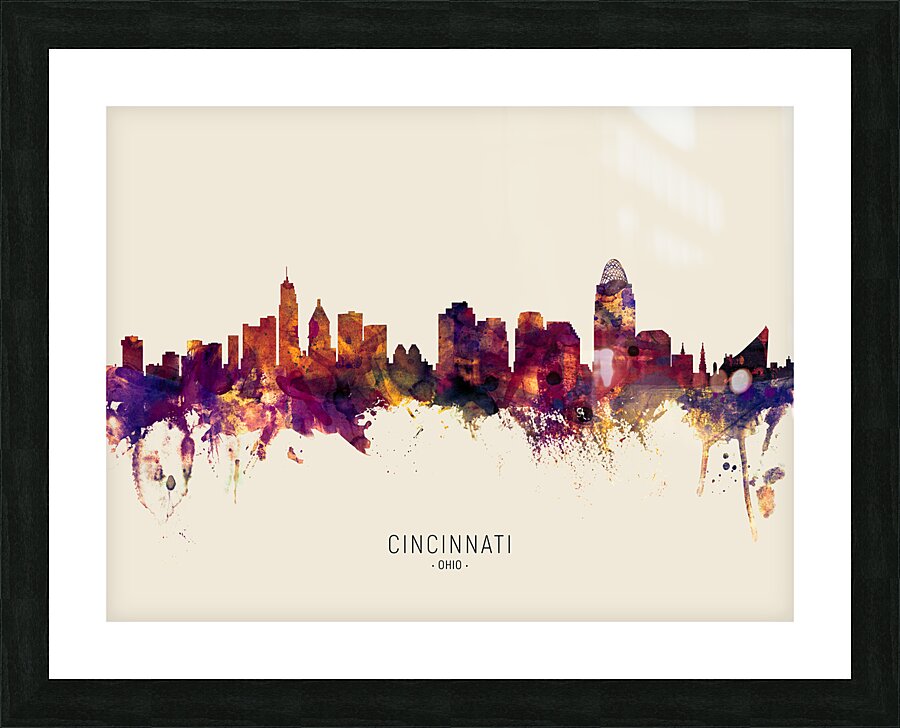 Cincinnati Ohio Skyline Picture Frame print