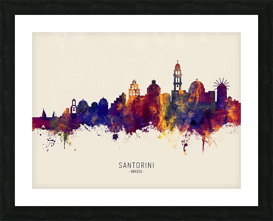 Santorini Skyline Picture Frame print
