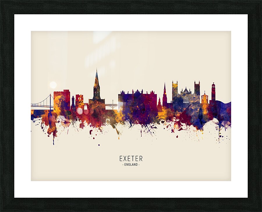Exeter England Skyline Picture Frame print