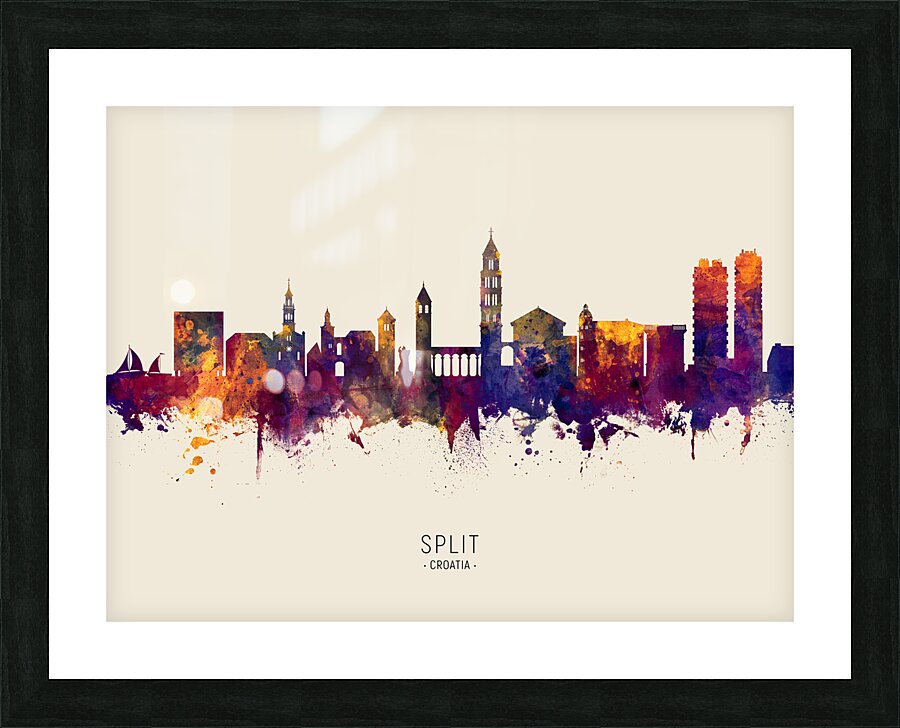 Split Croatia Skyline Picture Frame print