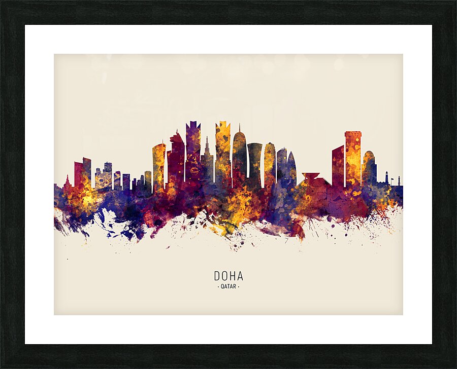 Doha Qatar Skyline Picture Frame print