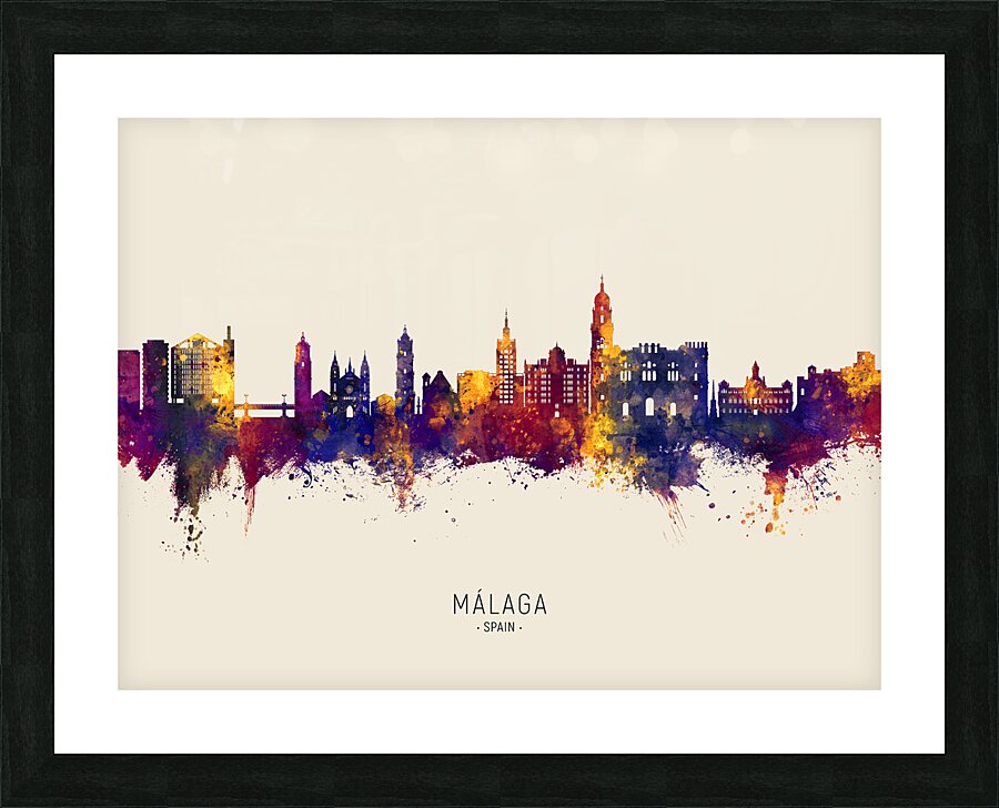 Malaga Spain Skyline Picture Frame print
