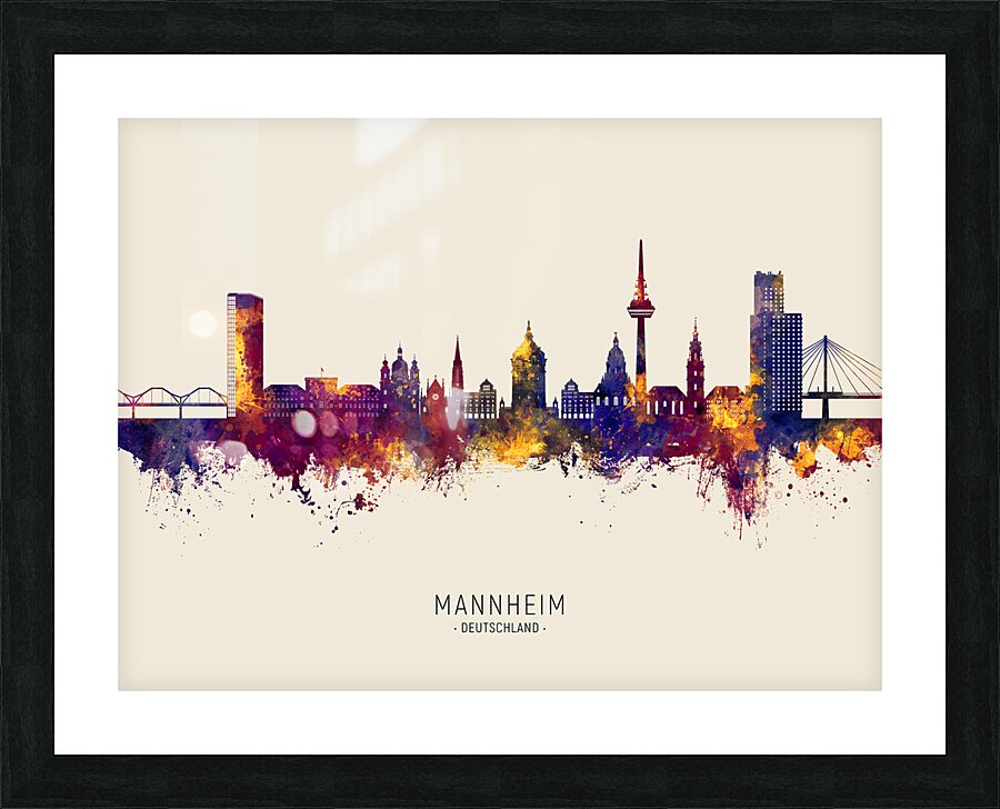 Mannheim Germany Skyline Picture Frame print
