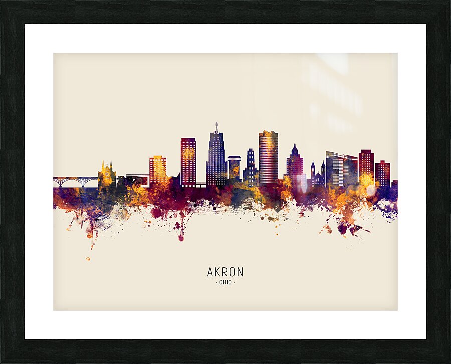 Akron Ohio Skyline Picture Frame print