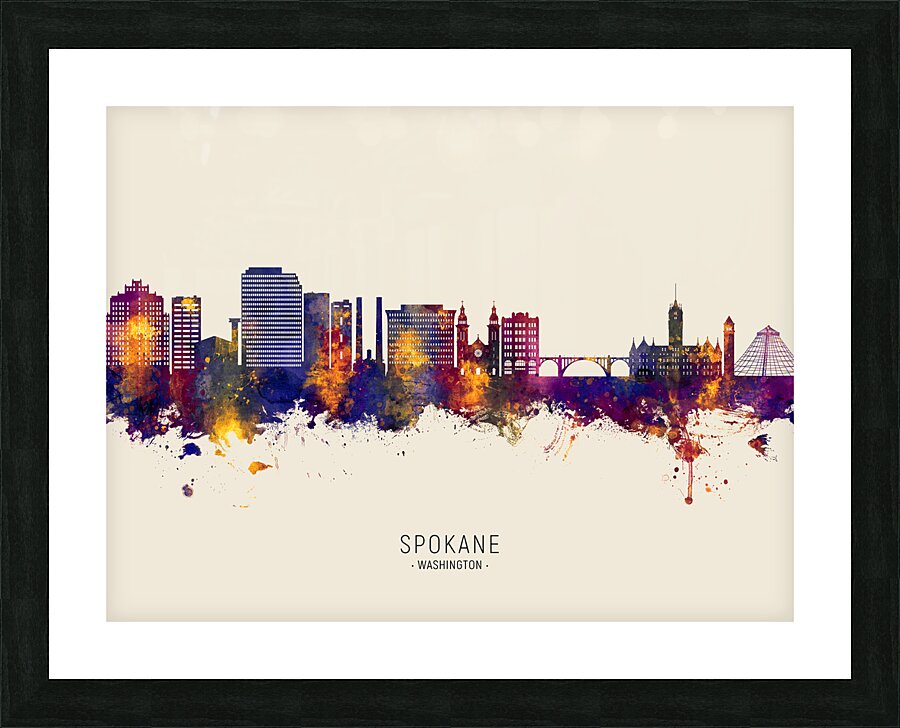 Spokane Washington Skyline Picture Frame print