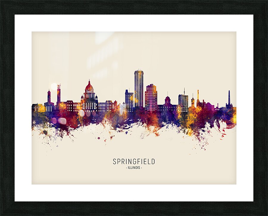 Springfield Illinois Skyline Picture Frame print