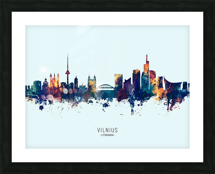 Vilnius Lithuania Skyline Picture Frame print