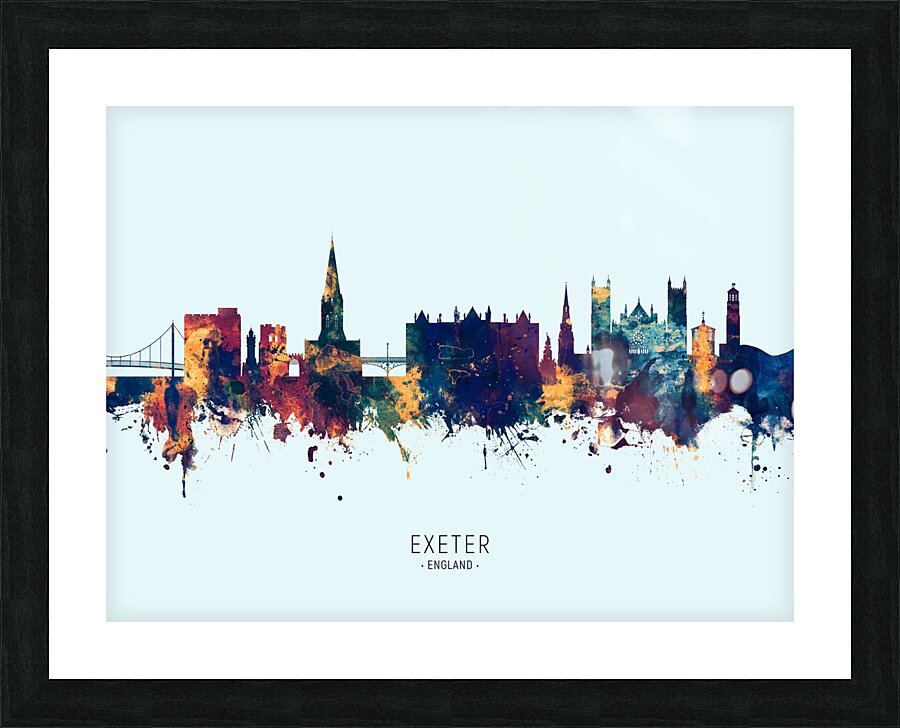 Exeter England Skyline Picture Frame print