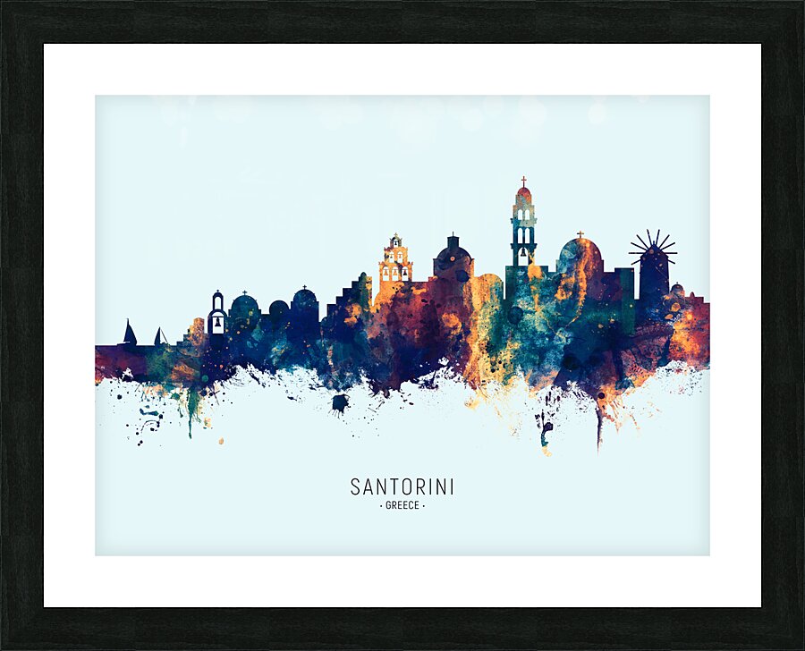 Santorini Skyline Picture Frame print