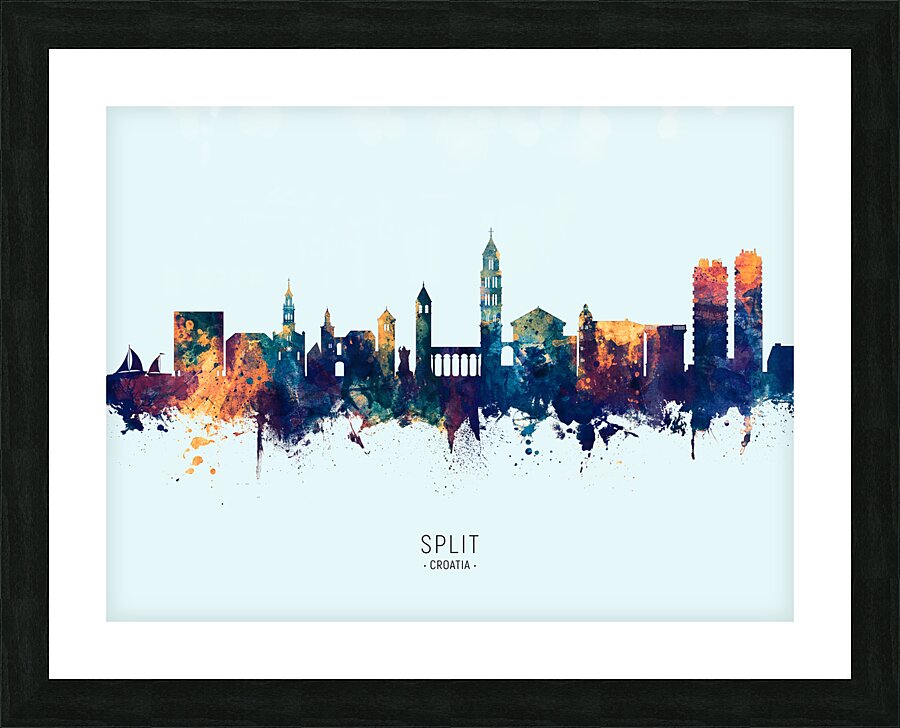 Split Croatia Skyline Picture Frame print