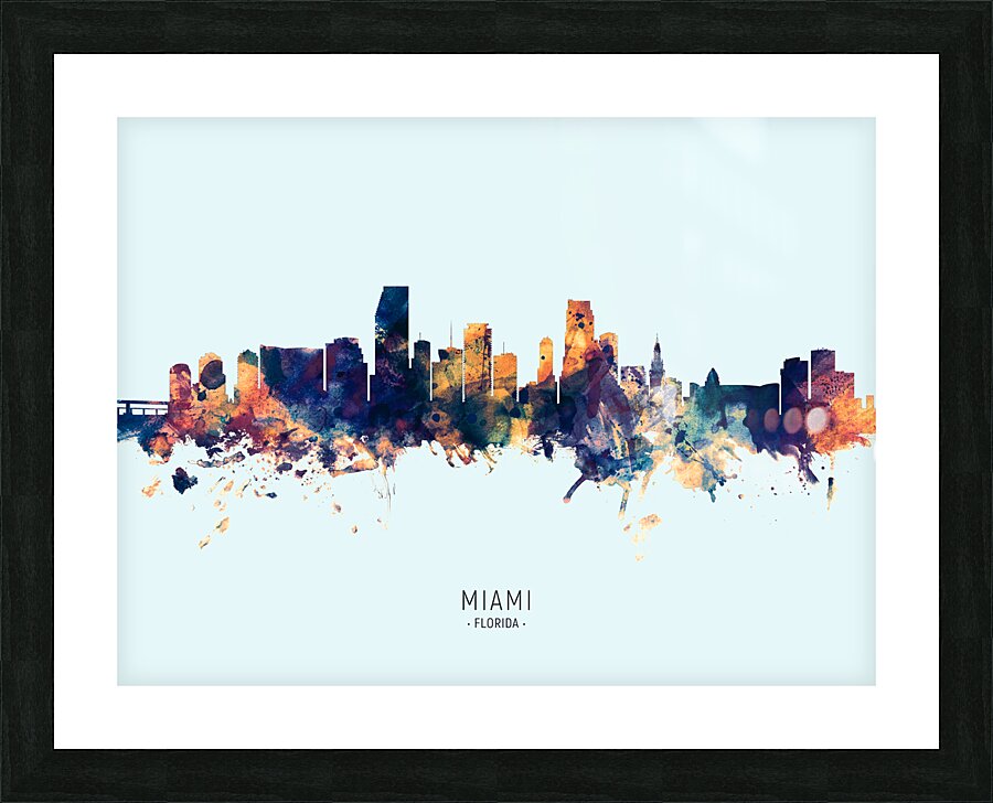 Miami Florida Skyline Picture Frame print