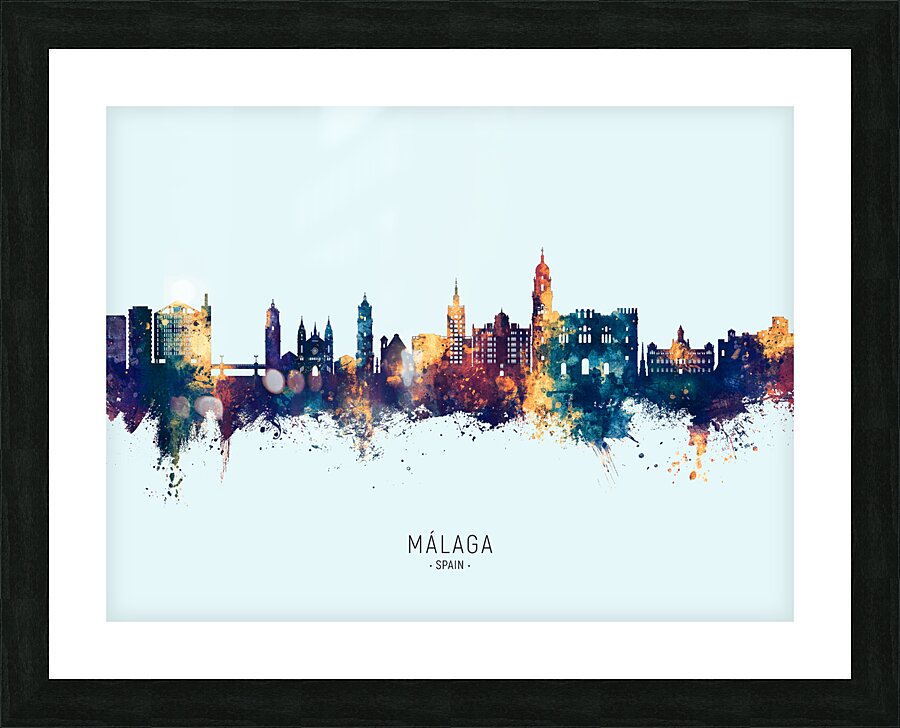 Malaga Spain Skyline Picture Frame print