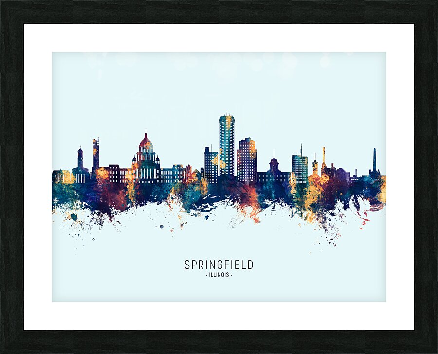 Springfield Illinois Skyline Picture Frame print