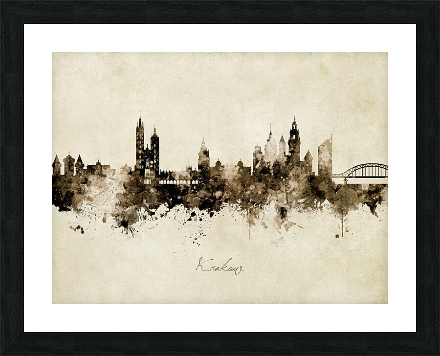 Krakow Poland Skyline Picture Frame print