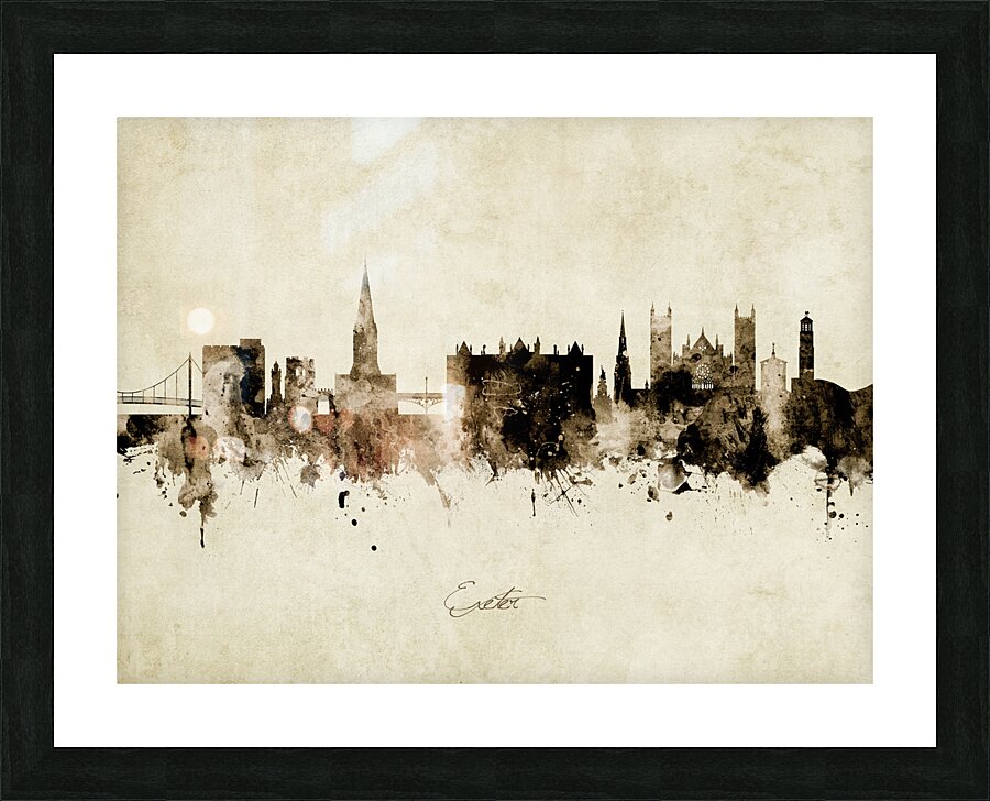 Exeter England Skyline Picture Frame print