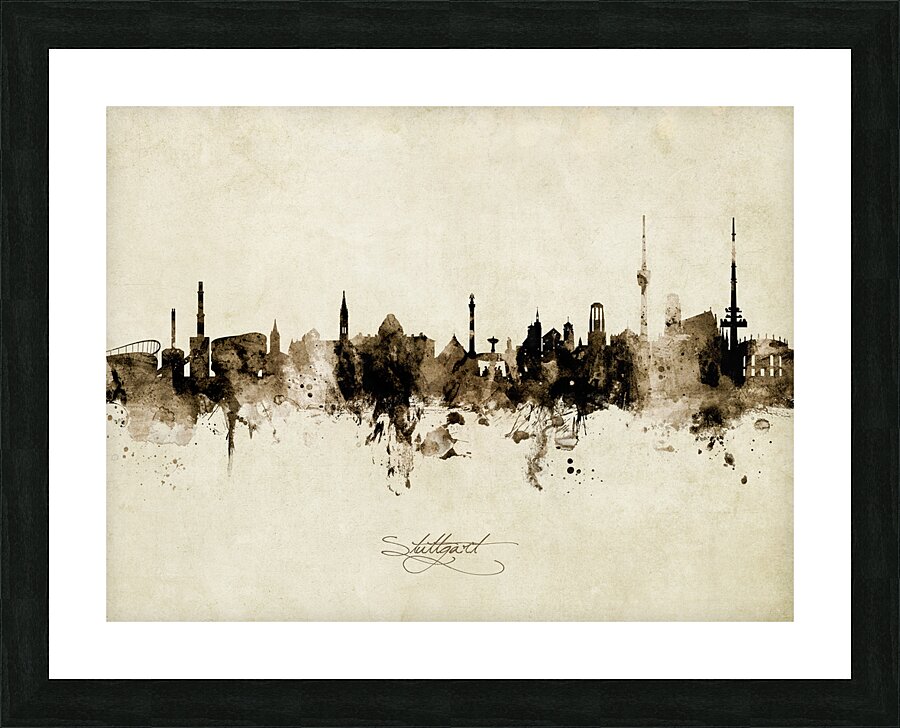 Stuttgart Germany Skyline Picture Frame print
