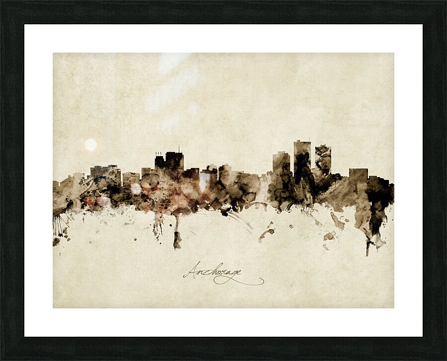 Anchorage Alaska Skyline Picture Frame print