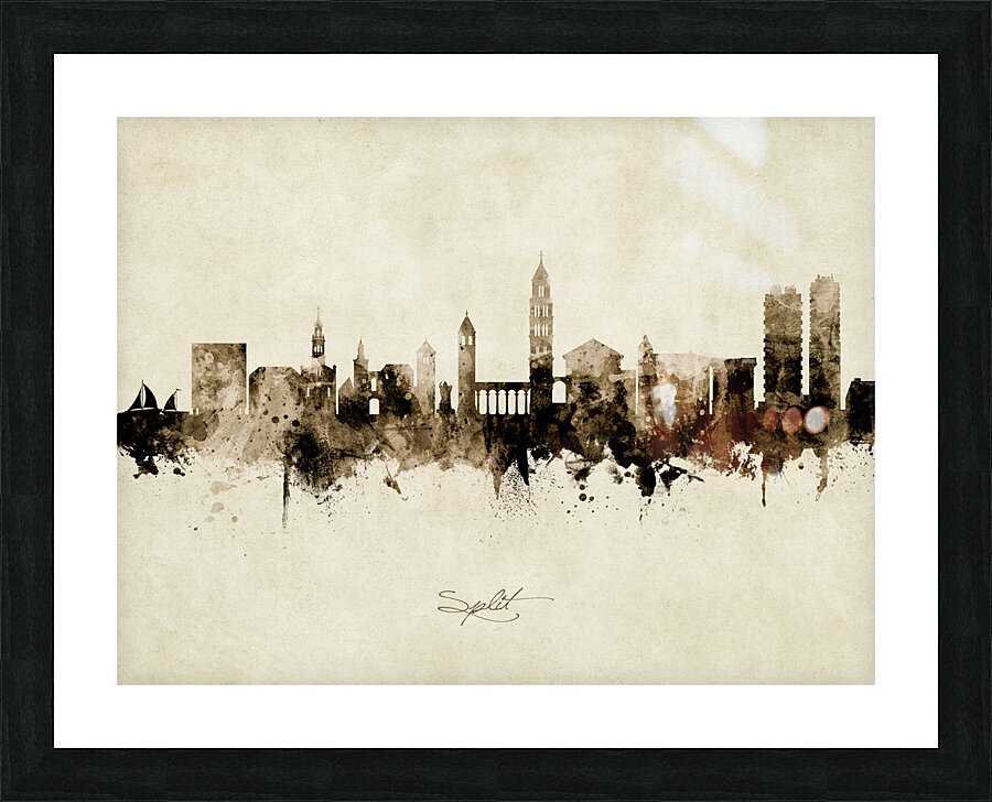Split Croatia Skyline Picture Frame print