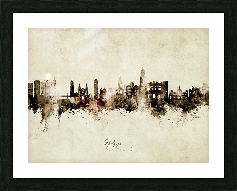 Malaga Spain Skyline Picture Frame print