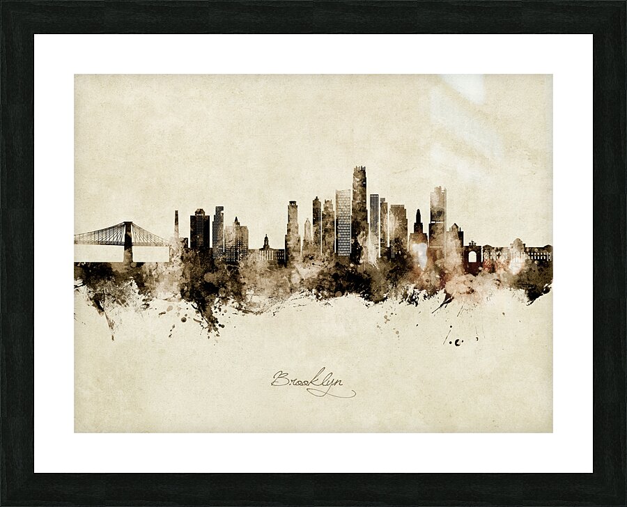 Brooklyn New York Skyline Picture Frame print