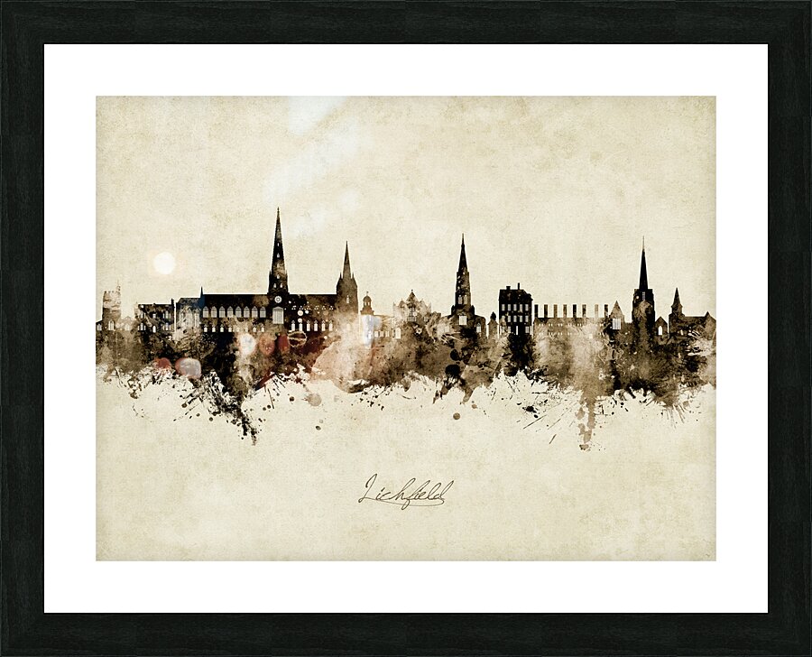 Lichfield England Skyline Picture Frame print