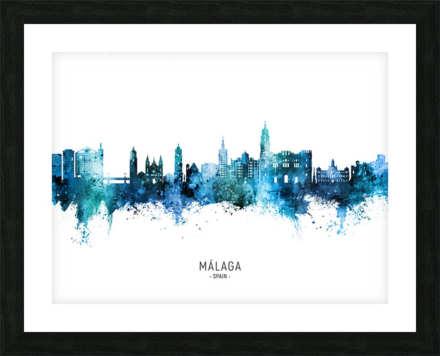Malaga Spain Skyline Picture Frame print