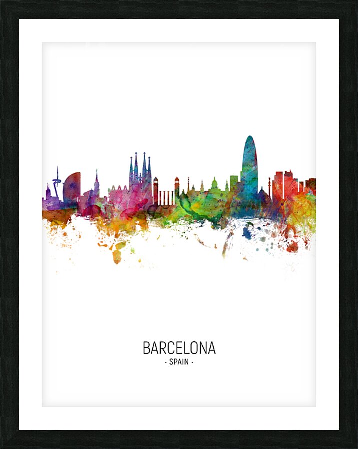 Barcelona Spain Skyline Picture Frame print