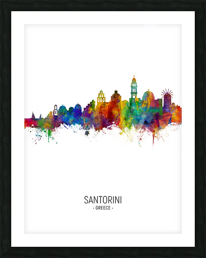 Santorini Skyline Picture Frame print