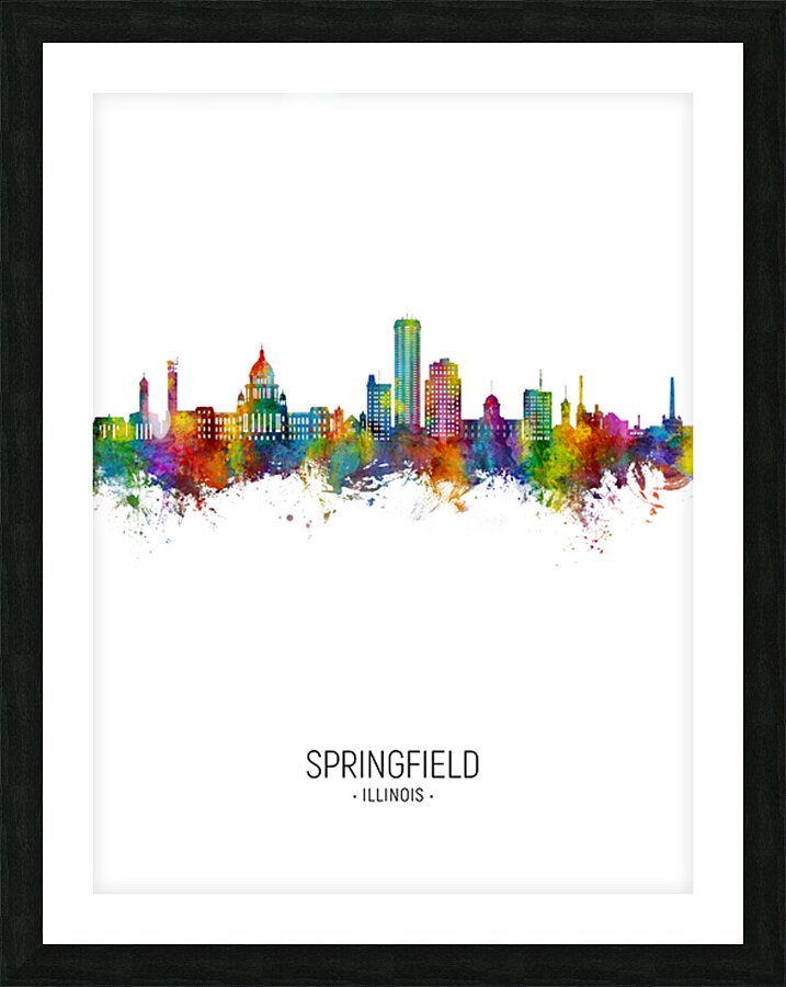 Springfield Illinois Skyline Picture Frame print