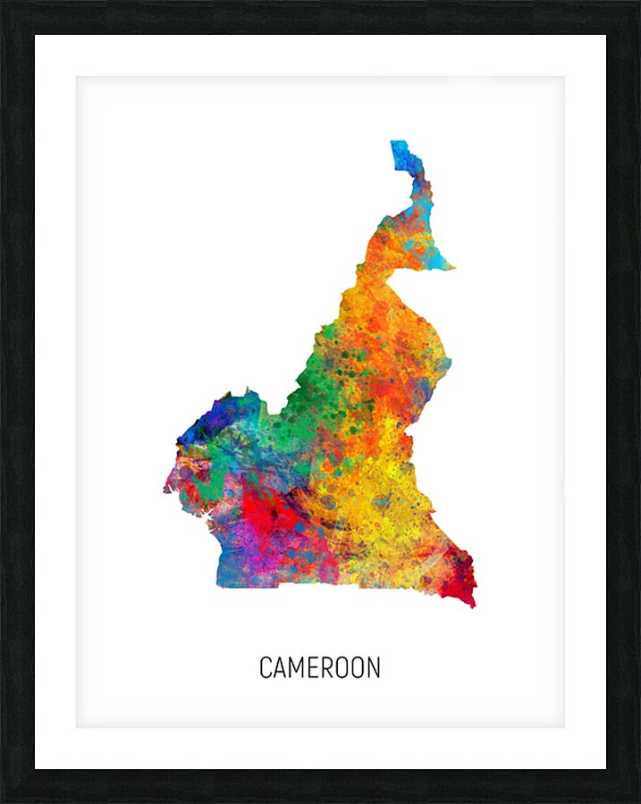 Cameroon Watercolor Map Picture Frame print