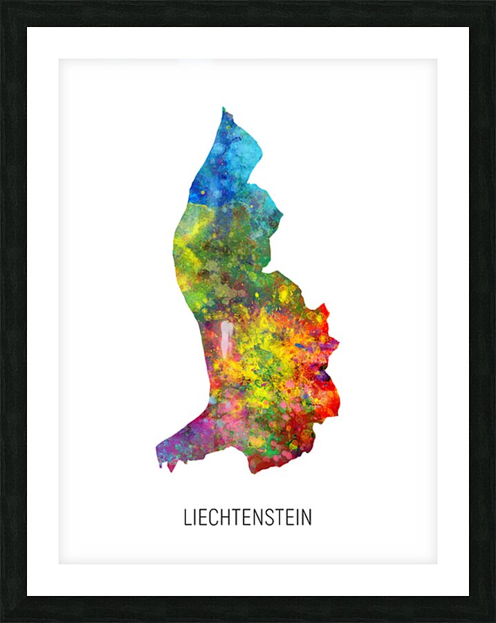 Liechtenstein Watercolor Map Picture Frame print