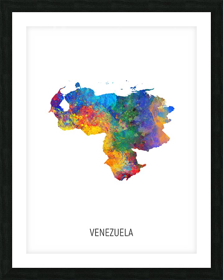 Venezuela Watercolor Map Picture Frame print