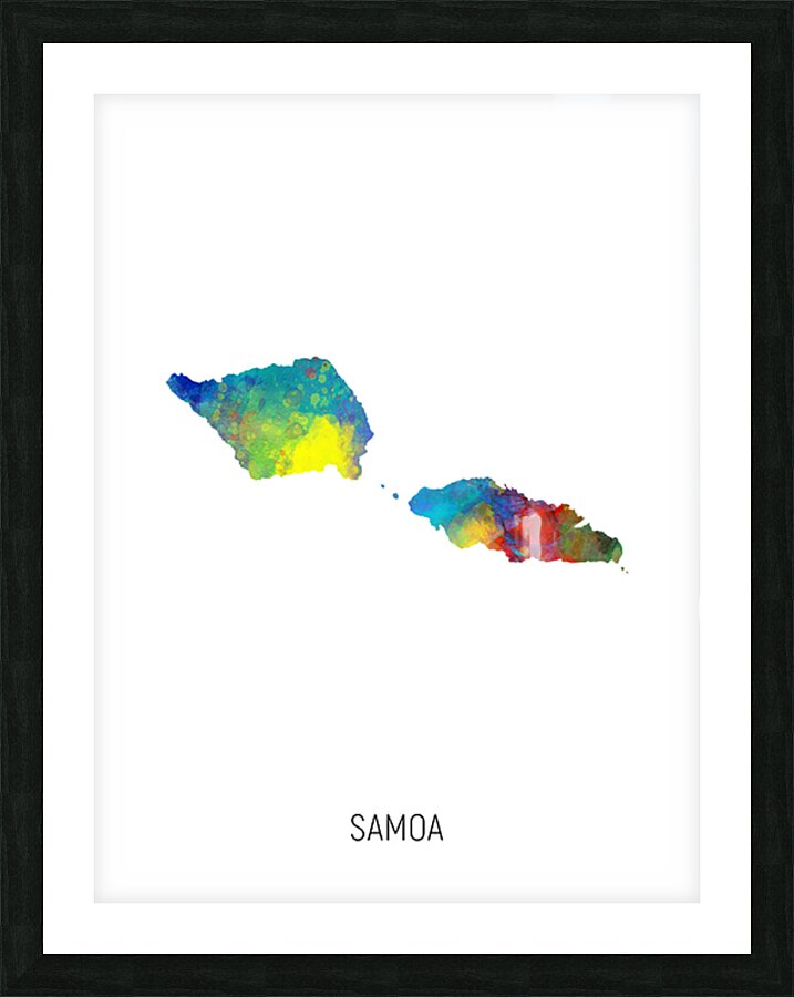 Samoa Watercolor Map Picture Frame print