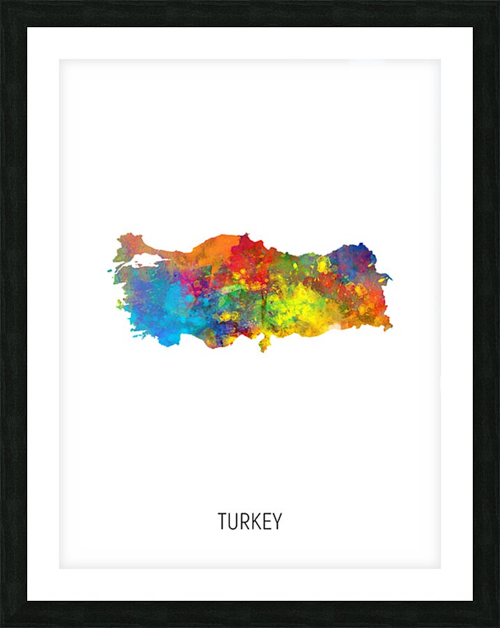 Turkey Watercolor Map Picture Frame print