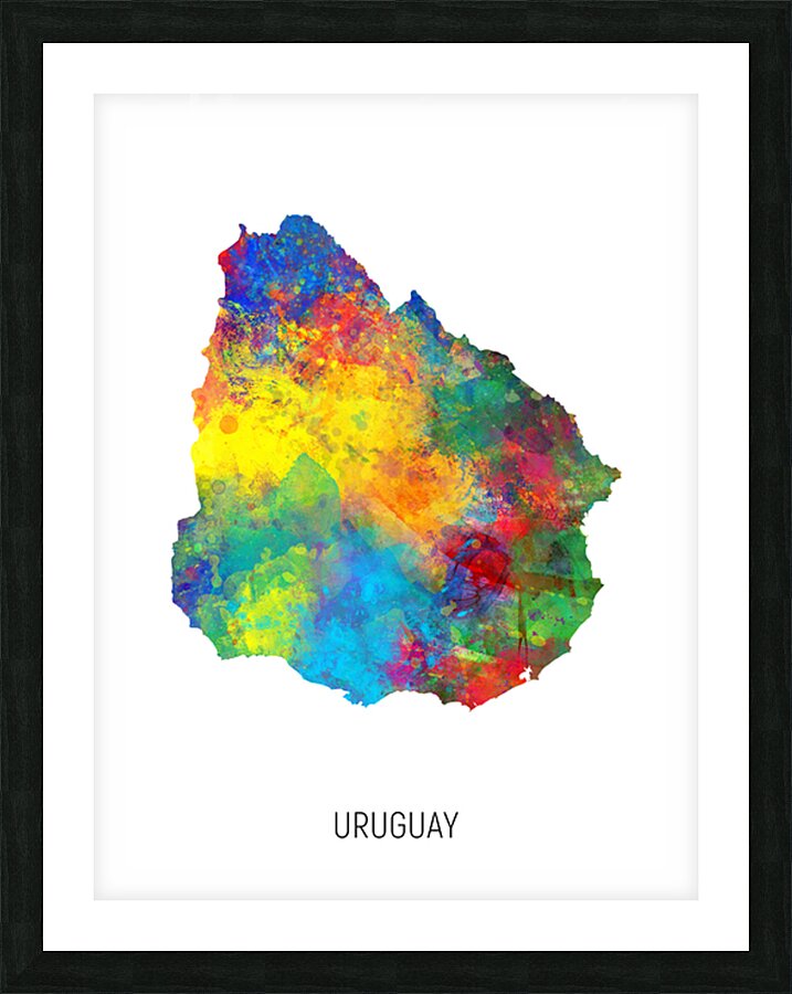 Uruguay Watercolor Map Picture Frame print