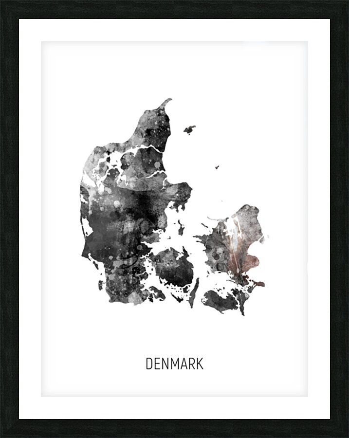Denmark Watercolor Map Picture Frame print